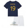 Officiële Voetbalshirt + Korte Broek Frankrijk Karim Benzema 19 Thuis WK 2022 - Kids